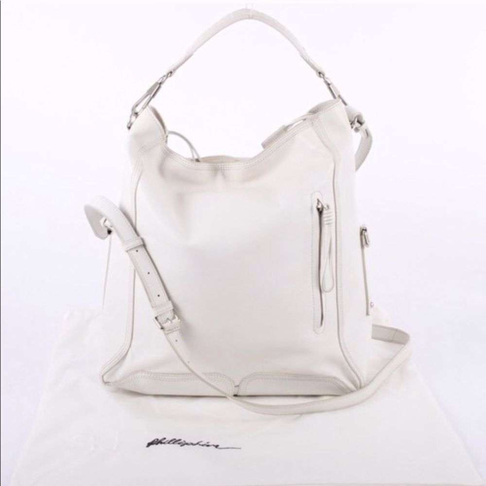 Phillip Lim white large tote satchel bag leather